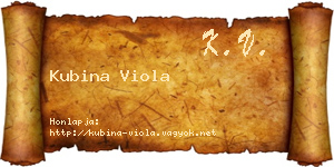 Kubina Viola névjegykártya